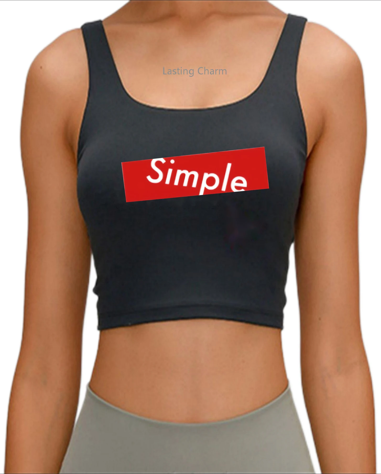 

Simple printing crop top womens premium top