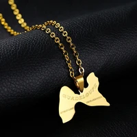 hip hop creative map pendant men necklace gold luxury stainless steel chain fashion exquisite gift jewelry