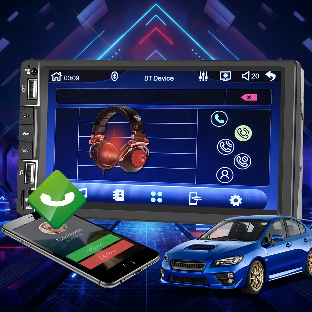 Podofo 2din Car Radio Andorid Auto Bluetooth Stereo Multimedia MP5 Player Apple CARPLAY Autoradio FM 2DIN Carplay Kit For Toyota |