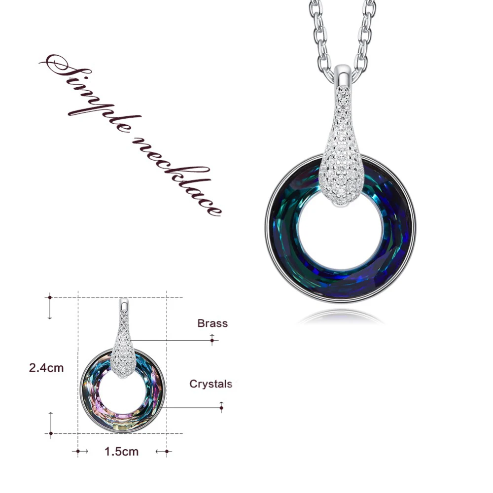 CDE Роскошные вечерние фиолетовый Колесо Фортуны круглая подвеска ожерелье с