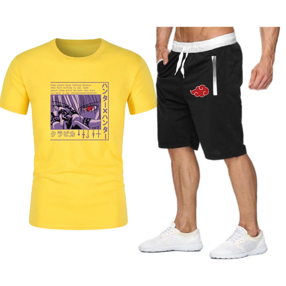 

Anime Demon slayer Printing Streetwear Men Oversized T-shirt Brand Sets Men's Clothing Summer Beach Shorts Harajuku Tracksuit
