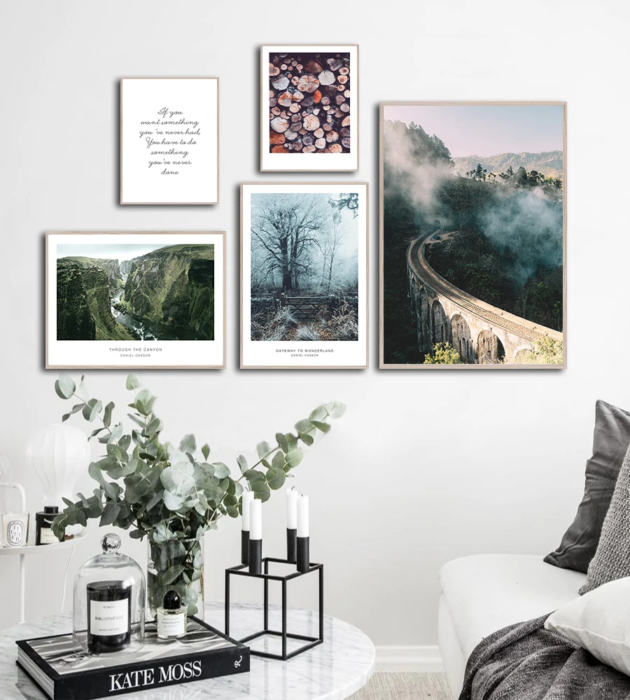 

Canyon Winter Forest Nordic Style Poster Scenery Canvas Art Decorative Print Wall Painting Scandinavian Home Decoration Picture