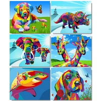 fsbcgt diy painting by numbers giraffe cartoon animals coloring by numbers adults for drawing on canvas wall art number decor