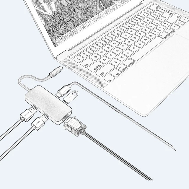 Алюминиевый сплав USB C внешняя мульти Sn Ie карта 3 1 док станция двойной 2 HDMI VGA