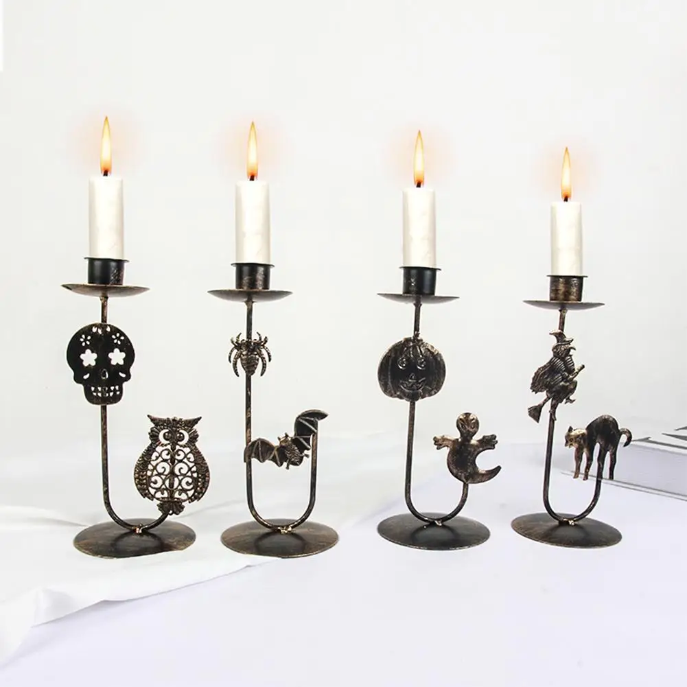 Gold Wrought Iron Halloween Deco Candle Holders Creative Can