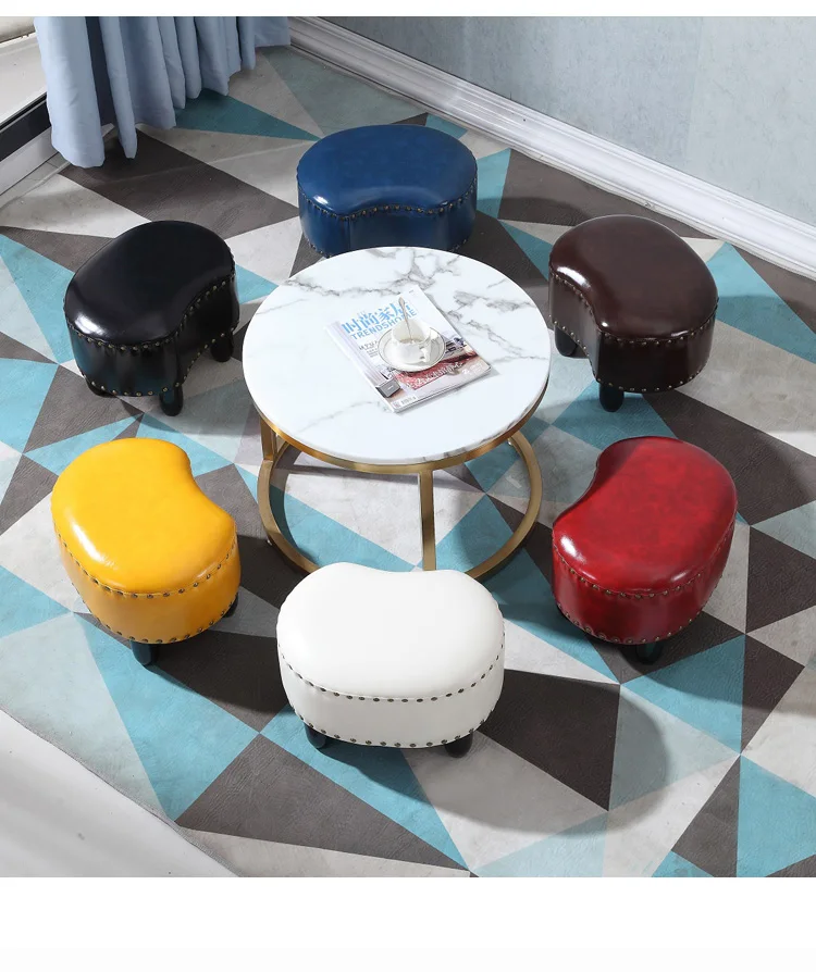 Украшение Деревянный кожаный овел стул диван стол скамейка модная детская