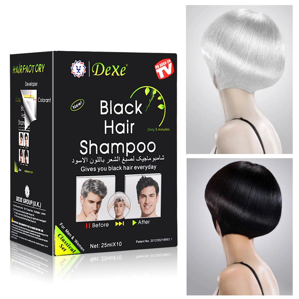 Черная краска для волос Dexe 10 шт. мужчин женщин натуральные ингредиенты
