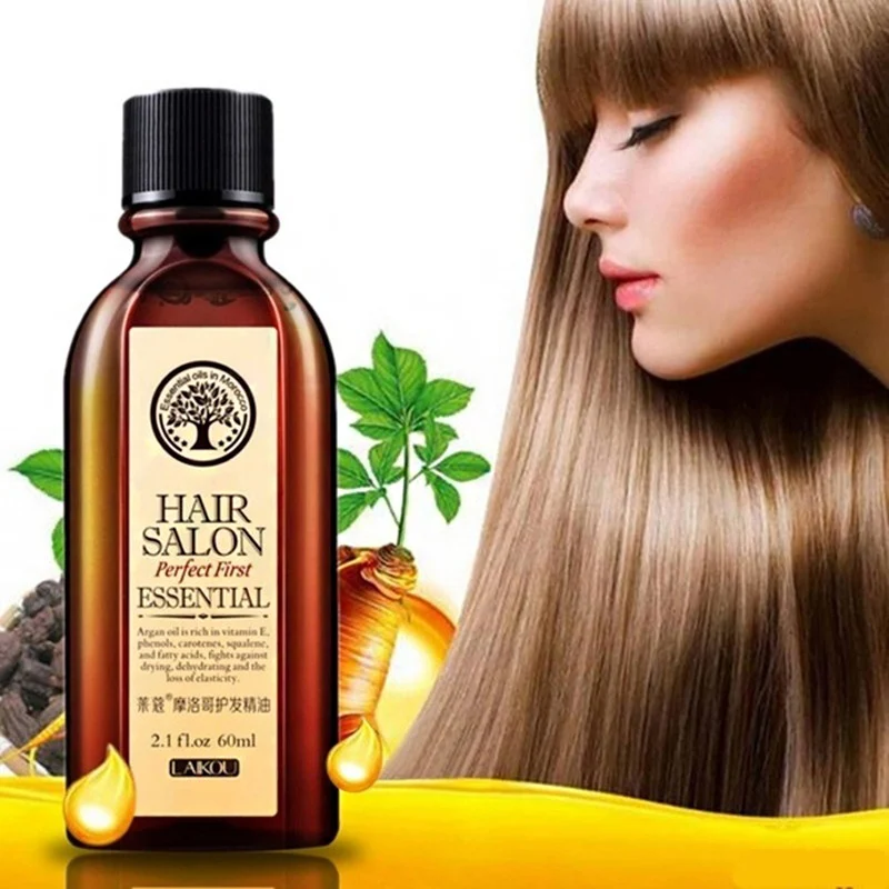 

60ml Hair Oil Argan Oil 100% Natural Organic Clean Curly Hair Repair Damaged Hair Essential Oil Hair Salon Glycerin Beauty @ME88