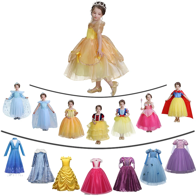 Красивые платья принцессы для девочек косплей карнавальные костюмы детей на