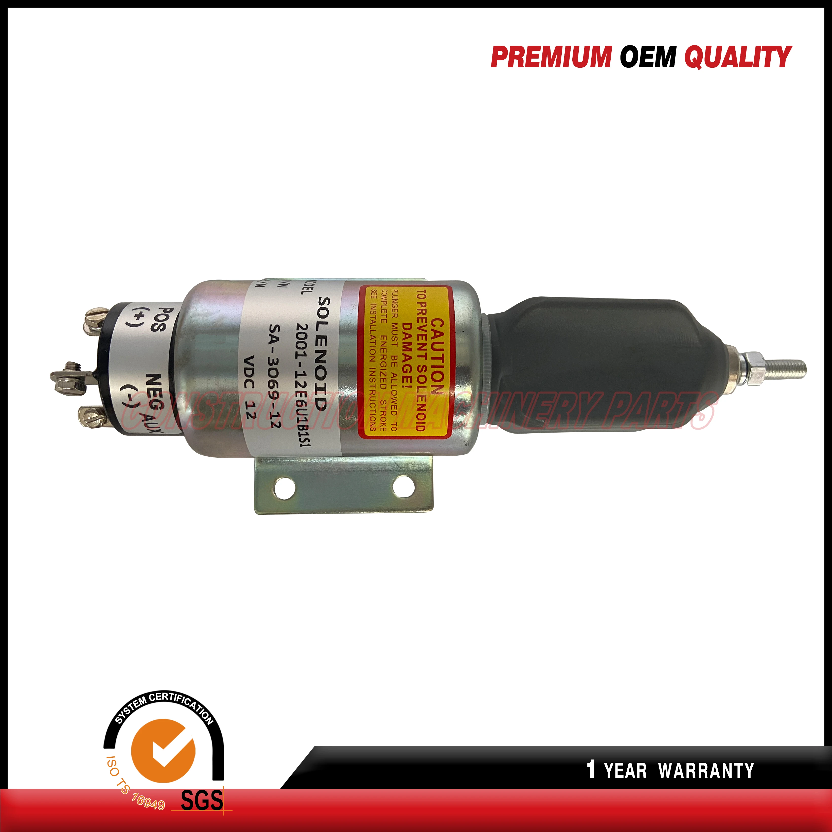 

2001-12E6U1B1S1 SA-3069 12V Shutoff Stop Solenoid Valve （3-terminal）For Cummins Engine