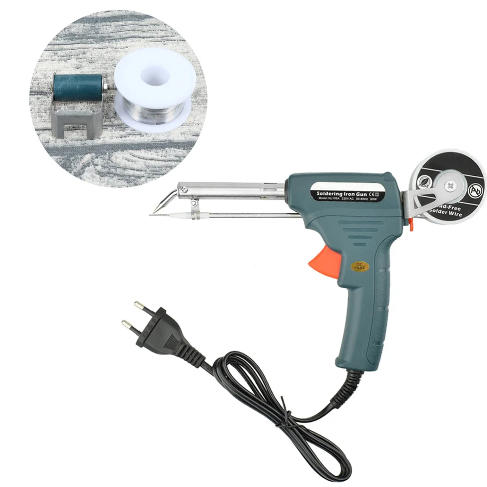 

220V 60W Electric Soldering Iron Kit Internal Heating Handheld Automatically Send Tin Welding Station Repair Tool with Switch (E