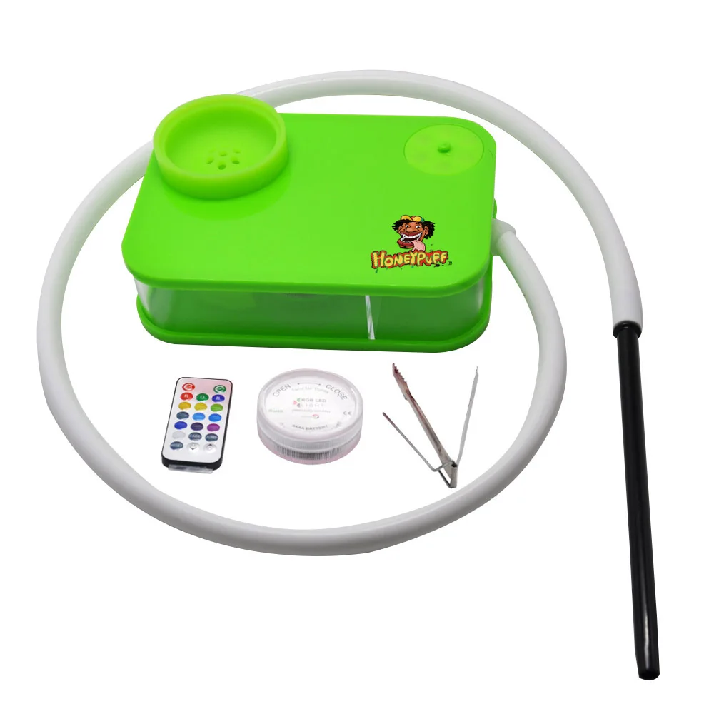 Honeypuff акрил кальян комплект с светодиодный светильник Портативный полный