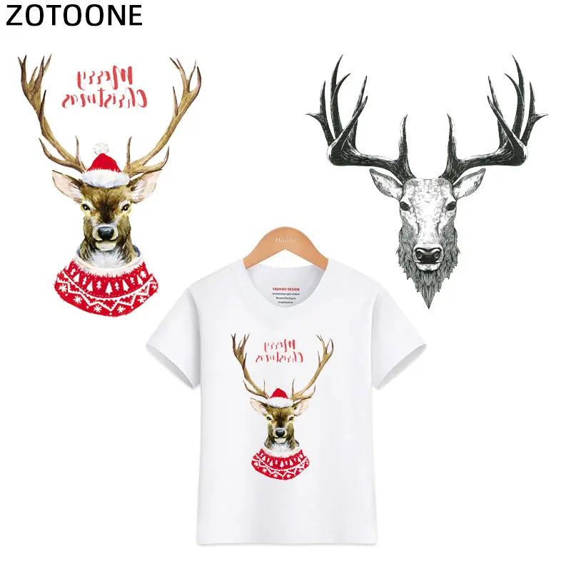 ZOTOONE теплопередающие нашивки 3D олень термоклейкие для одежды Детская футболка