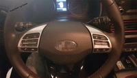 matte carbon fiber look interior fit for hyundai kona 2018 2019 2020 2021 2022 car steering wheel frame cover trim
