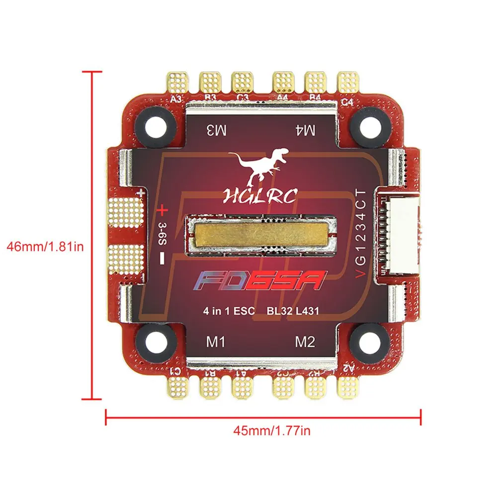 

HGLRC Forward 45A 4 in1 Mini ESC 20x20mm BLHeli_32 2-6S for FD445 Stack FPV Racing Drone Quadcopter Multi Rotor DIY Aircraft