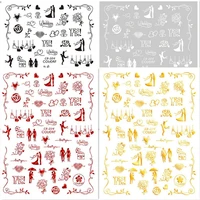 newest valentines day 3d self adhesive decal slider diy decoration tip nail sticker cb 204