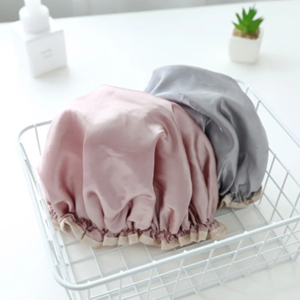 

Waterproof Lace Shower Cap Elastic Band Hat Hair Bath Shower Bouffant Cap Kitchen Hat Smoke Cap Hair Cover