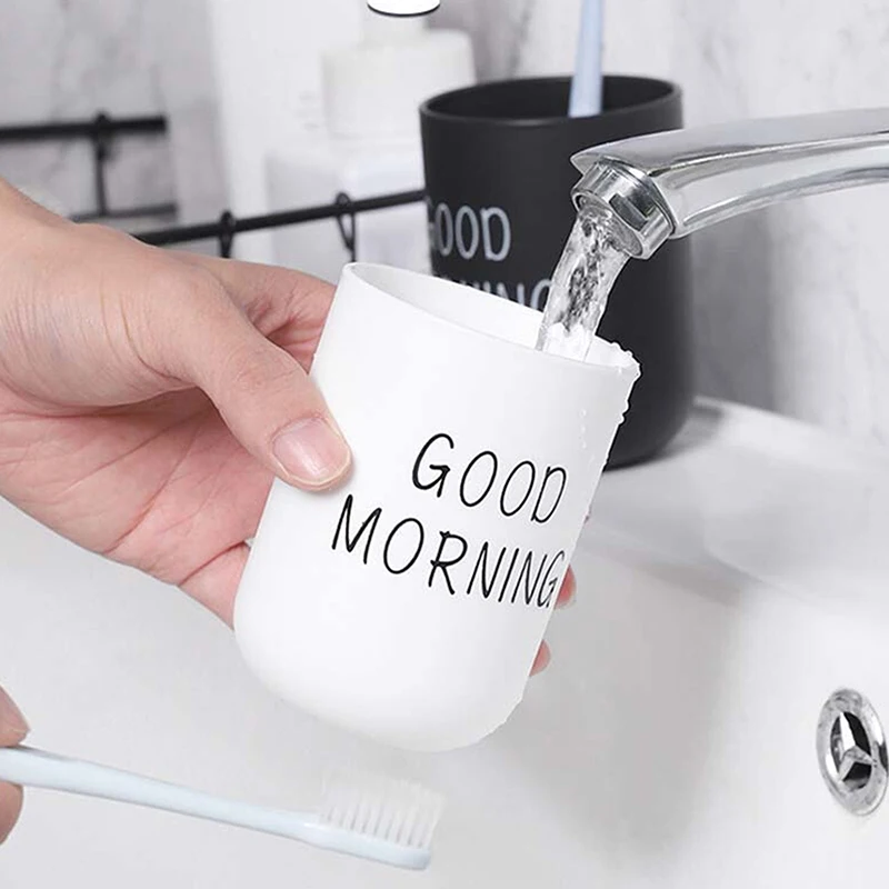 

1PC Simple Nordic Travel Portable Washing Cup Home Bathroom Couple Plastic Creative Letters Toothbrush Holder Cup Storage Cup