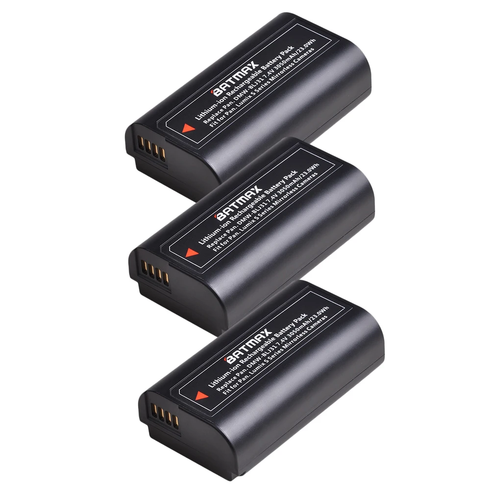 3Pc 1 шт. 3050 мА/ч, DMW-BLJ31 ДМВ BLJ31 Батарея для цифрового фотоаппарата Panasonic LUMIX DC-S1, DC-S1R, DC-S1H беззеркальных камер - Цвет: 3Pc