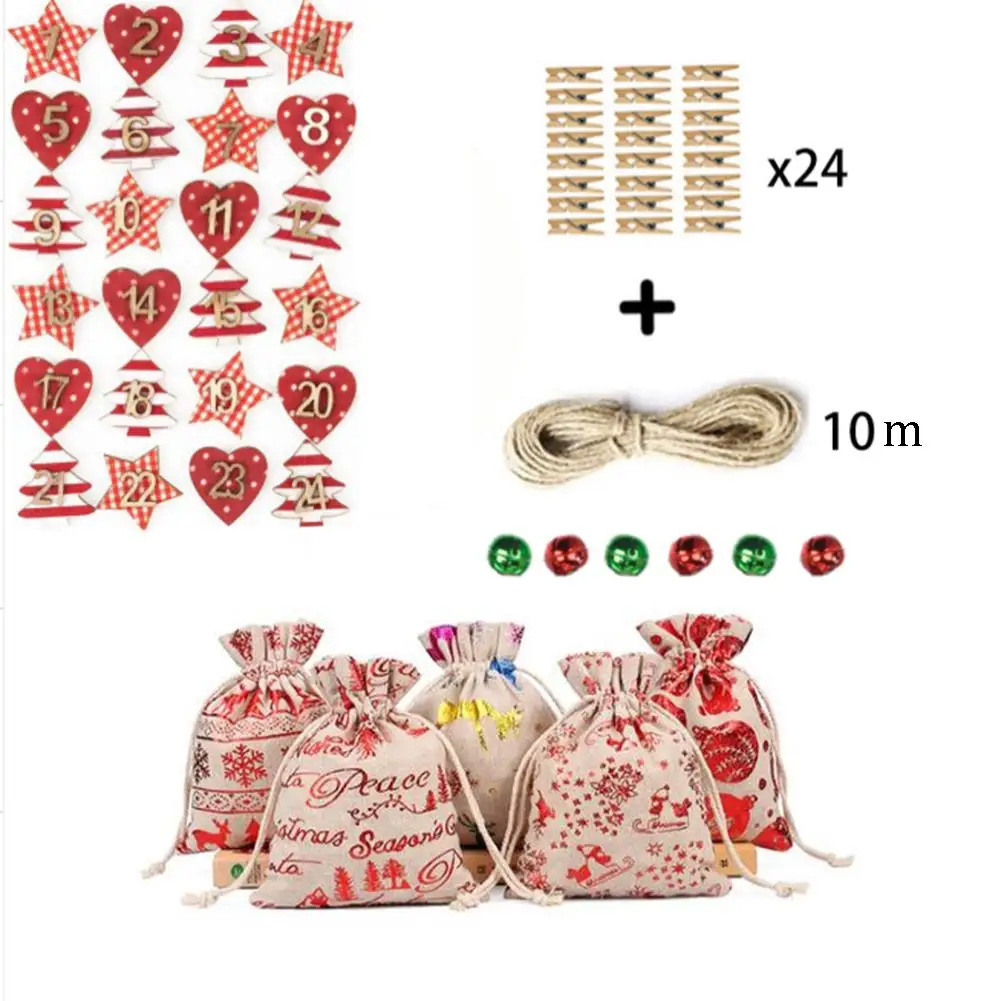 2020 новые рождественские подарочные сумки с календарем и обратным отсчетом