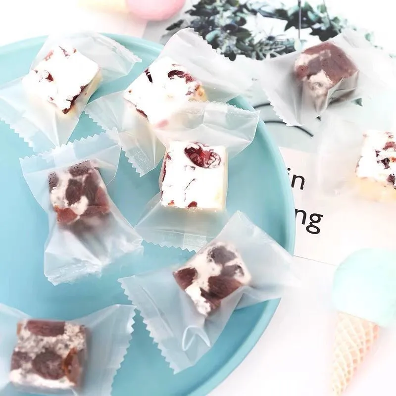 100 шт прозрачный матовый пакет маленькая кнопка для упаковки печенья упаковочная