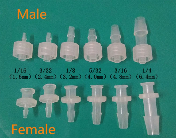 2шт 1/" 1/16" 1/" 3/32" 5/3" 1/8" 3/1" " шлангов прямой фитинг твист соединить мужской/женский Luer замок фитинги