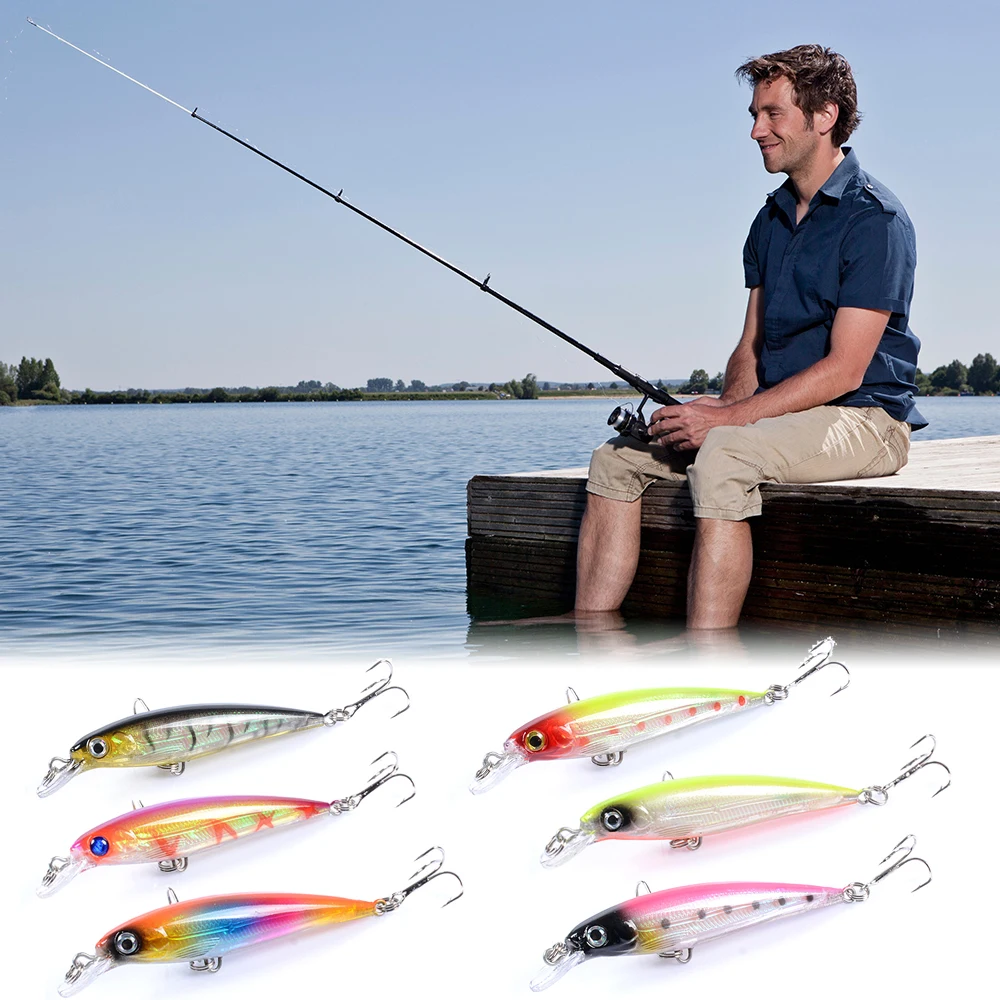 Double Hook Floating Swing Bass Fishing Lure Fish Tackle Fishing Gear Topwater Bait