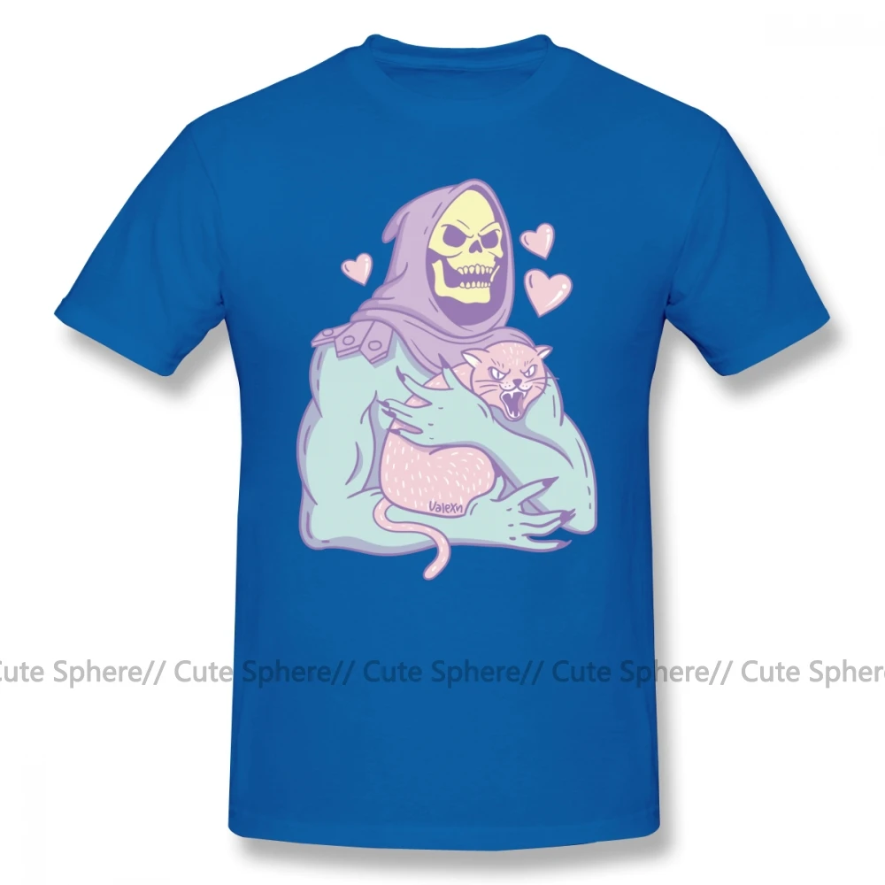 Футболка «Мастера Вселенной» Skeletor S Cat, футболка, 100 хлопок, 4xl, футболка с принтом, Мужская модная Милая футболка - Цвет: Blue