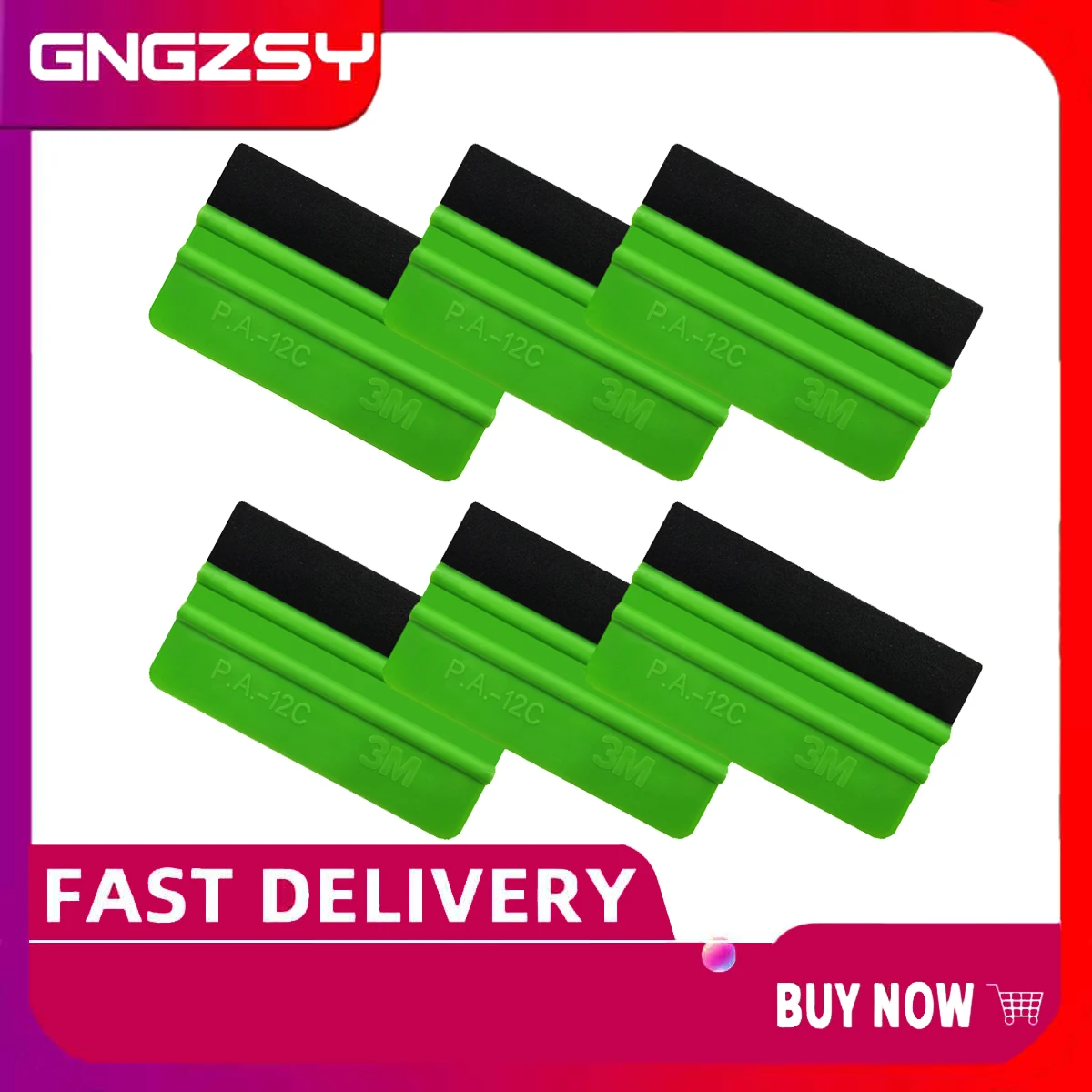 6 шт. 3 м зеленый скребок для удаления оттенков пластиковый с фетровым краем