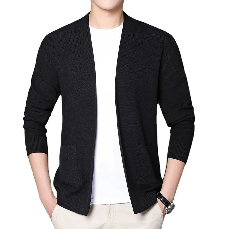 

Off station 2021 new spring youth t-shirt cardigan men's Korean jacket slim solid men's wear