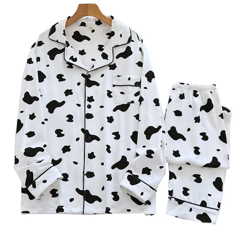 

Пижама Мужская/Женская, хлопок, с рисунком коровы