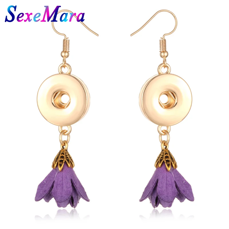 Цветок оснастки серьга в виде кнопки ювелирные изделия 12 мм и 18 кисточкой серьги