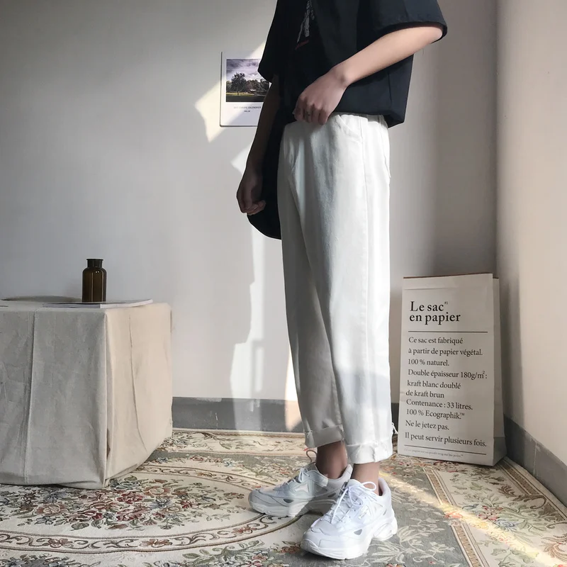 Liketkit мужские джинсовые штаны-шаровары 2019 новые осенние однотонные повседневные