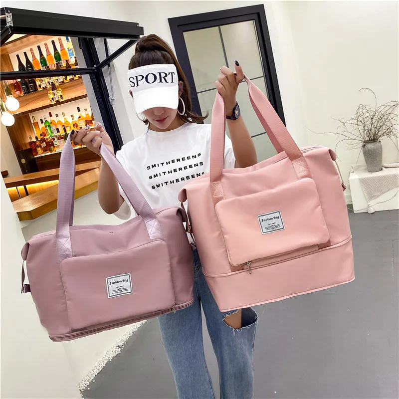 Travel Tote Gym Bag Waterproof Travel Bag Yoga Bag Multifunctional Foldable Expansion Storage Outdoor Bag Dry and Wet Separation