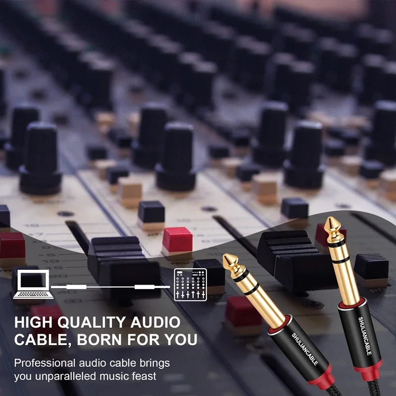 shuliancable gitarre instrument kabel 635mm 14 trs stereo audio kabel für elektrische gitarre mandoline bass verstärker free global