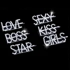 Заколки для волос для женщин, стразы, со стразами, буквами и надписями