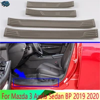 For Mazda 3 Axela Sedan BP 2019 2020 Stainless Steel Inner Inside Door Sill Panel Scuff Plate Kick Step Trim Cover Protector