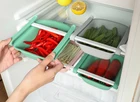 Кухонный Регулируемый выдвижной ящик, корзина для фруктов, портативный выдвижной ящик для холодильника, полка для хранения с разделителем