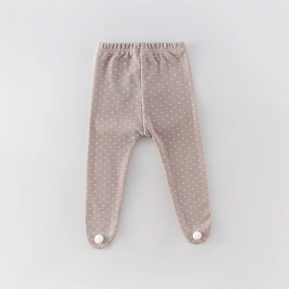 

Baby Girl Full Length High Elastic Sweet Style Solid Color Small Dot Design Casual Leggings Cotton PP Leggings