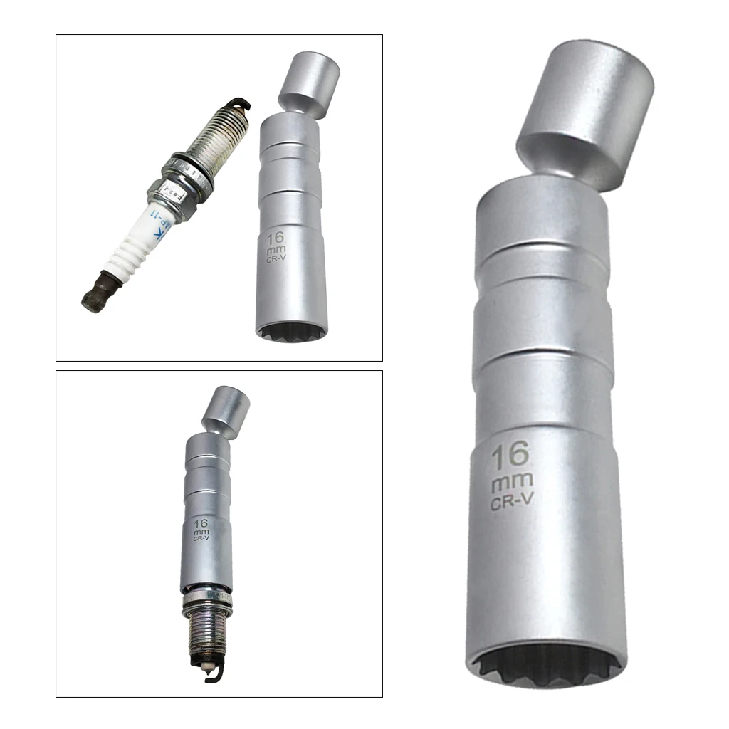 

3/8'' 16mm 12 Point Remover Wrench Magnetic Spark Plug Sleeve Socket Car Repair