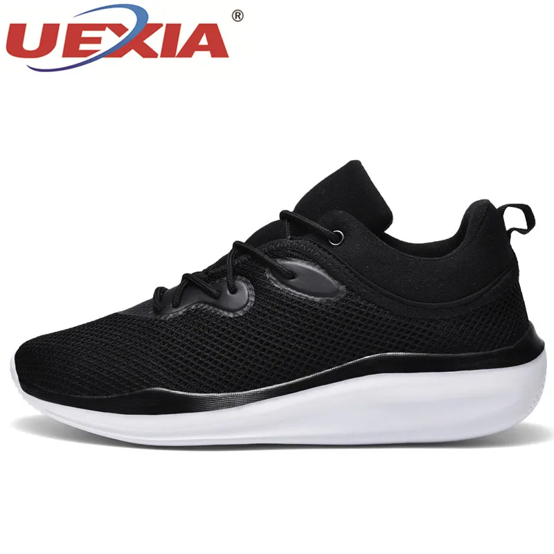 black white 0525 UEXIA/кроссовки; Повседневная обувь; Мужская прогулочная Обувь На Шнуровке; сезон весна-осень; модная дышащая удобная мужская обувь; zapatos hombre - Цвет: black white 0525