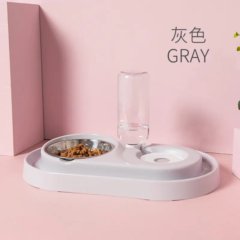 Dog Drinking Water Machine Automatic Dog Bowl Cat Bowl Double Bowl Pet Feeder Teddy Water Drinker Cat Drinking Machine - Цвет: Золотой