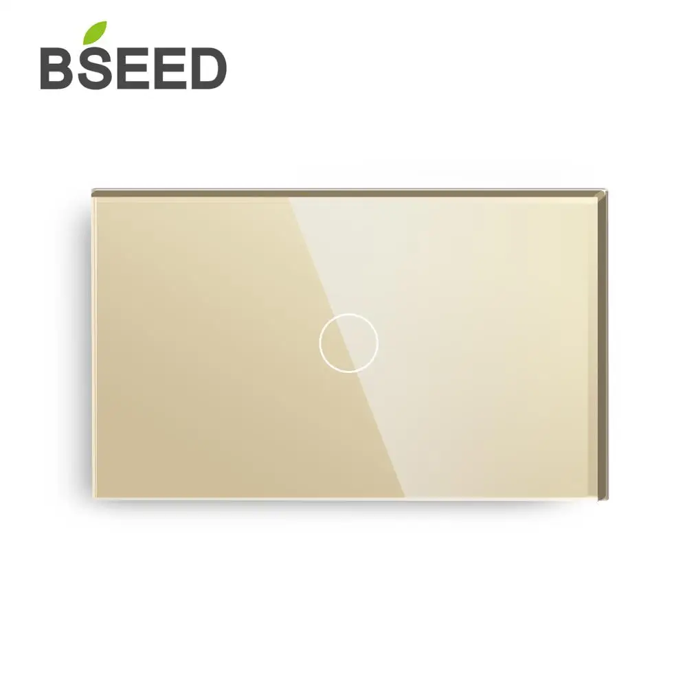 Сенсорный диммер Bseed US 1 клавиша способ тусклый светодиодный свет белый черный золотой кристалл класс панели