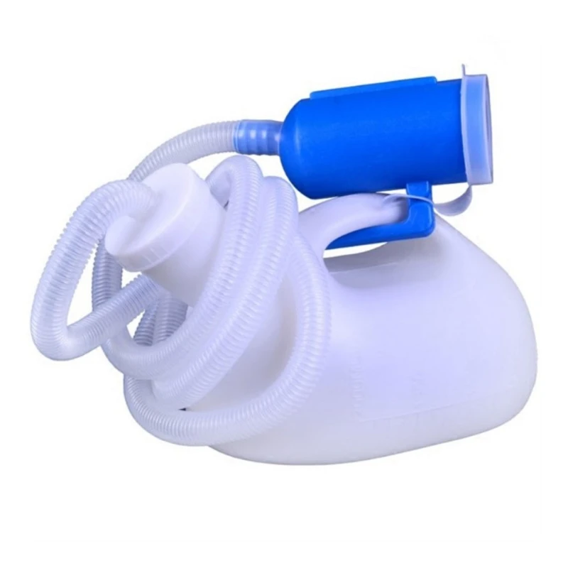 Jarra reutilizable para orina para hombre, tubo de botella de orina masculino con tapa, orinal port&aacute;til grueso de 2000m l para Hospital, Camping, Coche-0