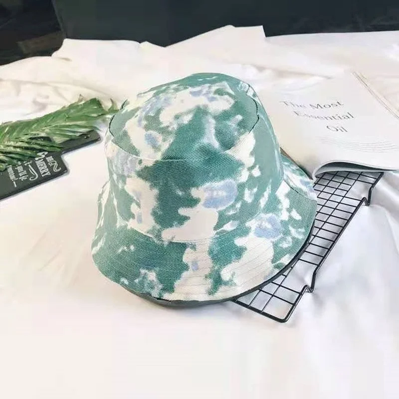 Панама женская двухсторонняя с принтом тай-дай для защиты от солнца путешествий