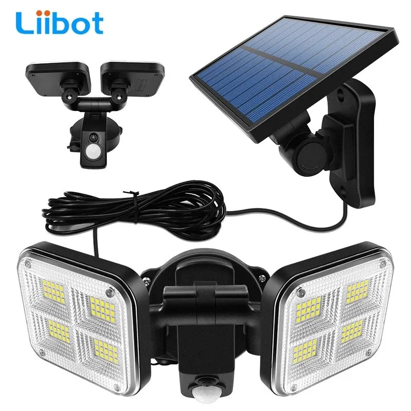 

Split Solar Wall Lamp LED Double head Outdoor Indoor Waterproof Solar Light With Body induction Bright Lighting For Courtyard