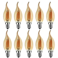 grensk 4w dimmable led filament candle light bulb 2200k e14 candelabra base flame shape bent tip 25w incandescent equivalent c35