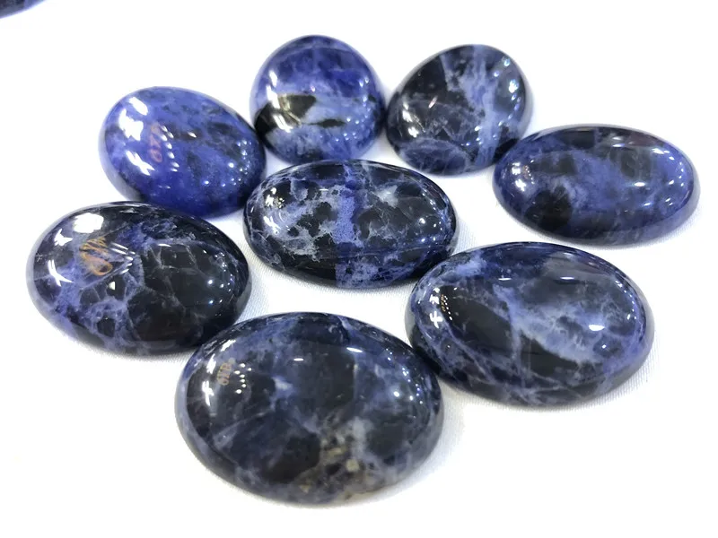 

Wholesale 22x30mm Natural Sodalite stone Oval Cabochon Beads For Fashion Jewelry Making Inlay Gemstone