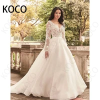 macdugal wedding dresses 2022 elegant long sleeve tulle beach party bride gown applique vestido de novia civil women skirt