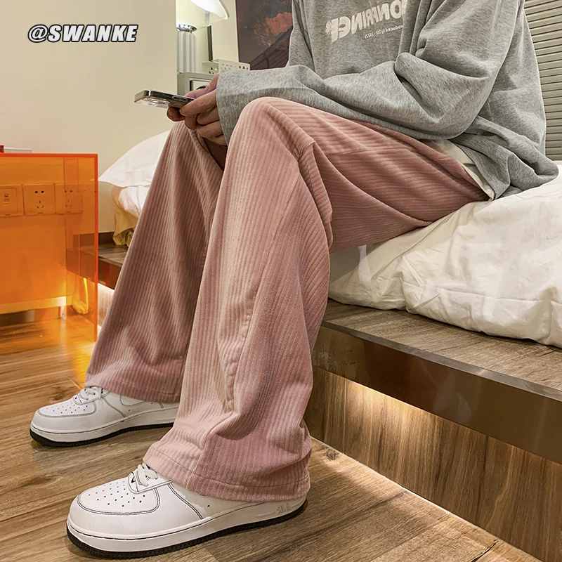 

Брюки мужские однотонные прямые, уличная одежда, повседневные штаны, модные брюки в стиле Харадзюку для мужчин и женщин, весна-осень